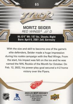 2022-23 Upper Deck MVP - Gold Script #65 Moritz Seider Back