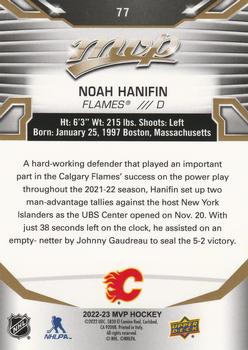 2022-23 Upper Deck MVP - Gold Script #77 Noah Hanifin Back