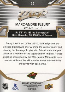 2022-23 Upper Deck MVP - Gold Script #79 Marc-Andre Fleury Back
