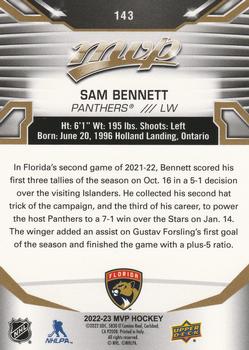 2022-23 Upper Deck MVP - Gold Script #143 Sam Bennett Back