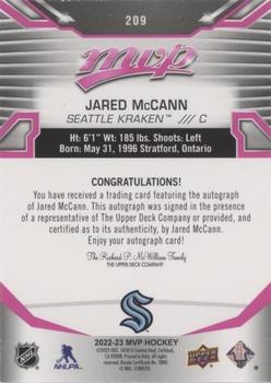 2022-23 Upper Deck MVP - Autographs Magenta #209 Jared McCann Back