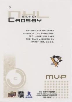 2022-23 Upper Deck MVP - 20th Anniversary Gold Script #2 Sidney Crosby Back