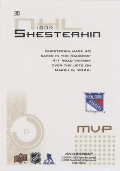 2022-23 Upper Deck MVP - 20th Anniversary Gold Script #30 Igor Shesterkin Back
