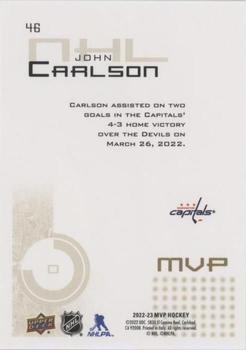 2022-23 Upper Deck MVP - 20th Anniversary Gold Script #46 John Carlson Back