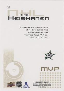2022-23 Upper Deck MVP - 20th Anniversary Gold Script #51 Miro Heiskanen Back