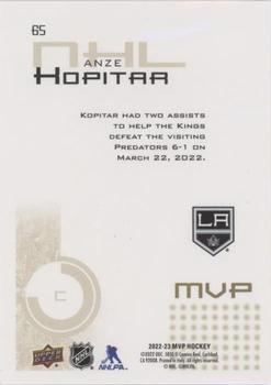 2022-23 Upper Deck MVP - 20th Anniversary Gold Script #65 Anze Kopitar Back