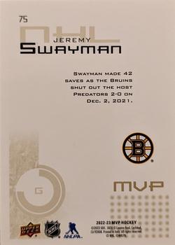 2022-23 Upper Deck MVP - 20th Anniversary Gold Script #75 Jeremy Swayman Back
