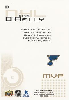 2022-23 Upper Deck MVP - 20th Anniversary Gold Script #80 Ryan O'Reilly Back