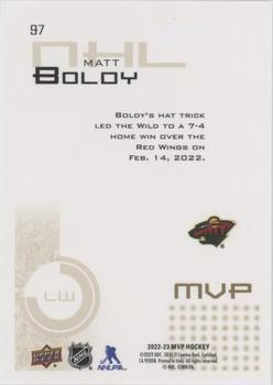 2022-23 Upper Deck MVP - 20th Anniversary Gold Script #97 Matt Boldy Back