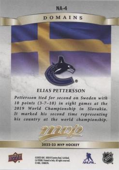 2022-23 Upper Deck MVP - Domains Gold #NA-4 Elias Pettersson Back