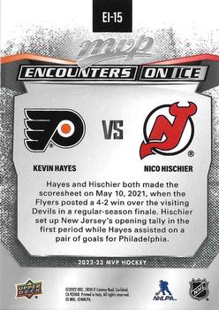 2022-23 Upper Deck MVP - Encounters on Ice #EI-15 Kevin Hayes / Nico Hischier Back