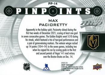 2022-23 Upper Deck MVP - Pinpoints #PP-14 Max Pacioretty Back