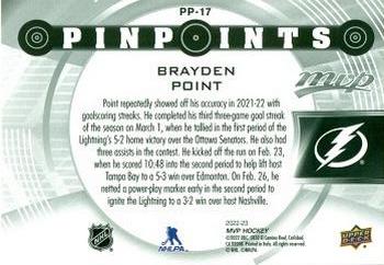 2022-23 Upper Deck MVP - Pinpoints #PP-17 Brayden Point Back