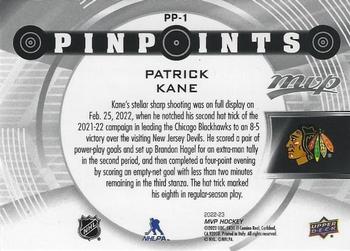 2022-23 Upper Deck MVP - Pinpoints Gold #PP-1 Patrick Kane Back
