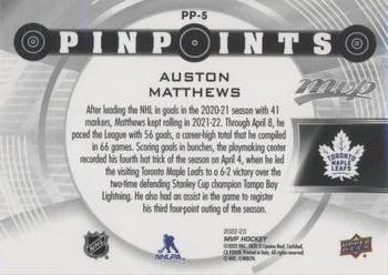 2022-23 Upper Deck MVP - Pinpoints Gold #PP-5 Auston Matthews Back
