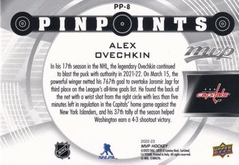 2022-23 Upper Deck MVP - Pinpoints Gold #PP-8 Alex Ovechkin Back