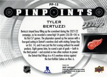 2022-23 Upper Deck MVP - Pinpoints Gold #PP-13 Tyler Bertuzzi Back