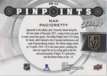 2022-23 Upper Deck MVP - Pinpoints Gold #PP-14 Max Pacioretty Back