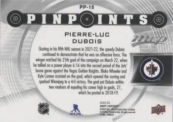2022-23 Upper Deck MVP - Pinpoints Gold #PP-15 Pierre-Luc Dubois Back
