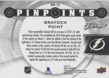 2022-23 Upper Deck MVP - Pinpoints Gold #PP-17 Brayden Point Back
