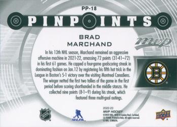 2022-23 Upper Deck MVP - Pinpoints Gold #PP-18 Brad Marchand Back