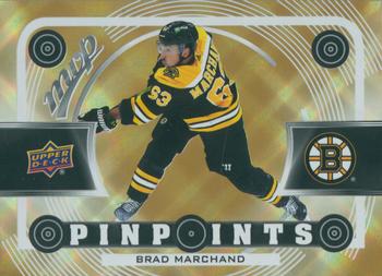 2022-23 Upper Deck MVP - Pinpoints Gold #PP-18 Brad Marchand Front