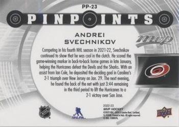 2022-23 Upper Deck MVP - Pinpoints Gold #PP-23 Andrei Svechnikov Back
