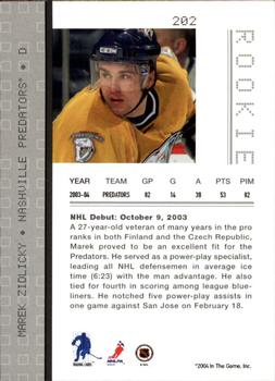 2003-04 Be A Player Update - 2003-04 Be A Player Memorabilia Update #202 Marek Zidlicky Back