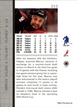 2003-04 Be A Player Update - 2003-04 Be A Player Memorabilia Update #212 Marcus Nilson Back