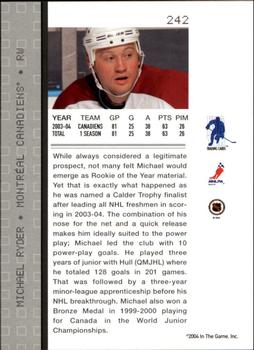 2003-04 Be A Player Update - 2003-04 Be A Player Memorabilia Update #242 Michael Ryder Back