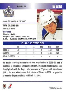 2003-04 Be A Player Update - 2003-04 In The Game Action Update #628 Tim Gleason Back