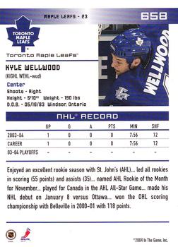 2003-04 Be A Player Update - 2003-04 In The Game Action Update #658 Kyle Wellwood Back