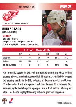 2003-04 Be A Player Update - 2003-04 In The Game Action Update #663 Robert Lang Back
