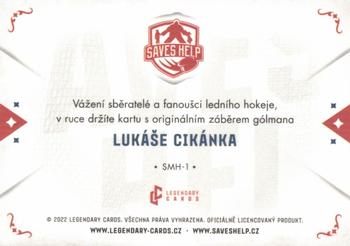 2021-22 Legendary Cards Saves Help - Saves Moments History Gold #SMH-1 Lukas Cikanek Back
