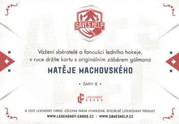 2021-22 Legendary Cards Saves Help - Saves Moments History Gold #SMH-8 Matej Machovsky Back