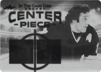 2020-21 Leaf In The Game Used - Center Piece Printing Plate Black #CP-13 Phil Esposito Front