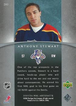 2005-06 Upper Deck Rookie Update - 2005-06 Upper Deck Artifacts Update #280 Anthony Stewart Back
