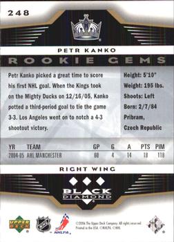 2005-06 Upper Deck Rookie Update - 2005-06 Upper Deck Black Diamond Update #248 Petr Kanko Back