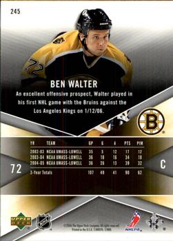 2005-06 Upper Deck Rookie Update - 2005-06 SPx Update #245 Ben Walter Back