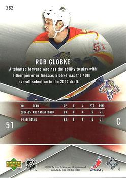 2005-06 Upper Deck Rookie Update - 2005-06 SPx Update #262 Rob Globke Back
