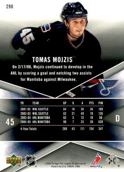 2005-06 Upper Deck Rookie Update - 2005-06 SPx Update #290 Tomas Mojzis Back