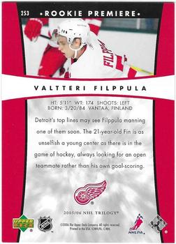 2005-06 Upper Deck Rookie Update - 2005-06 Upper Deck Trilogy Update #253 Valtteri Filppula Back