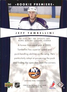 2005-06 Upper Deck Rookie Update - 2005-06 Upper Deck Trilogy Update #263 Jeff Tambellini Back