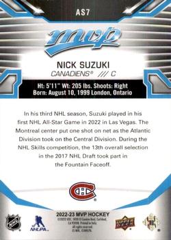 2022-23 Upper Deck MVP - All-Star #AS7 Nick Suzuki Back