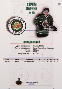 2012-13 AMPIR Russian (unlicensed) #33 Sergei Barkin Back