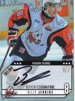 2013-14 Extreme Niagara IceDogs (OHL) Autographs #6 Billy Jenkins Front