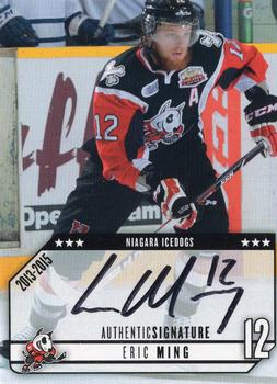 2013-14 Extreme Niagara IceDogs (OHL) Autographs #10 Eric Ming Front