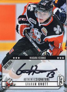 2013-14 Extreme Niagara IceDogs (OHL) Autographs #11 Graham Knott Front