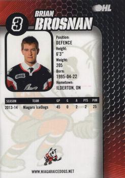 2014-15 Niagara IceDogs (OHL) Autographs #NNO Brian Brosnan Back
