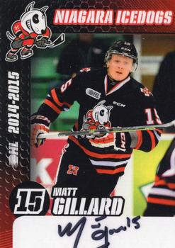 2014-15 Niagara IceDogs (OHL) Autographs #NNO Matt Gillard Front